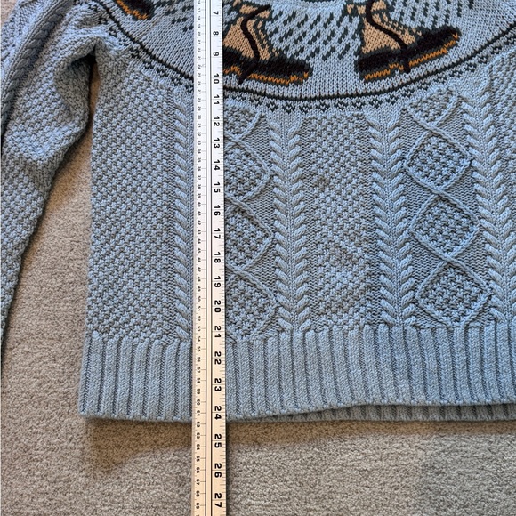 L.L. Bean Signature Cotton Fisherman Crewneck Novelty Sweater - Picture 8 of 9